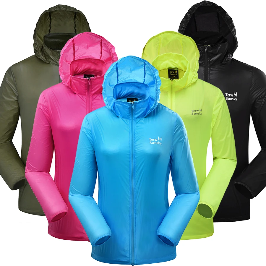 

FreeShipping-2016Terwsunsky Outdoor Sport Women Spring Summer Ultraviolet Ray Windproof Dry Quickly Hooded Soft Thin Coat TP6602