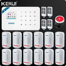 Kerui W18 беспроводной Wifi GSM IOS/Android приложение управление ЖК GSM SMS Охранная сигнализация для домашней безопасности PIR сенсор проводная сирена