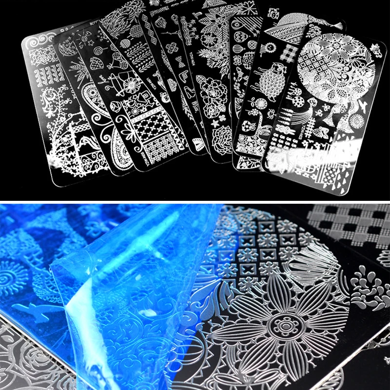 

10 pieces nail art stamping plates beauty manicure nail decoration supplies tools nail stamp plate new arrivals N01-10