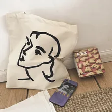 Женская эко многоразовая сумка для покупок, Брезентовая сумка, абстрактная мультяшная печать, сумка на плечо, сумки для школы, путешествий