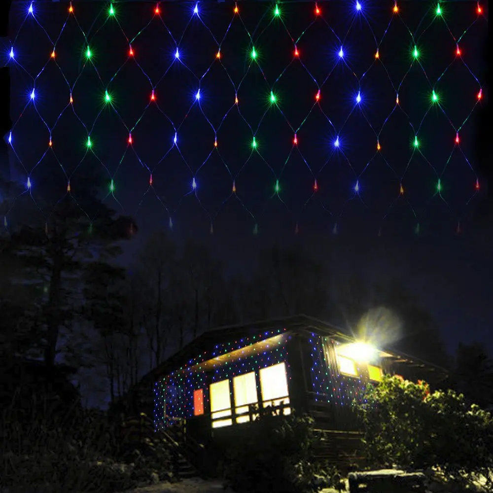 

3x2M Light Net Mesh string Fairy Twinkle flash lamp RGB Colorful Xmas Christmas Decorative Light Birthday Wedding Party Outdoor