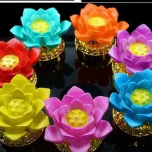 7 шт. с Питание может изменить Батарея работы света Будды цветочные фантазии Красочные Изменение светодиодные цветок лотоса романтическая свадебная