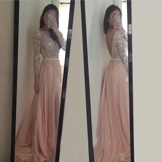 long sleeve pastel dress