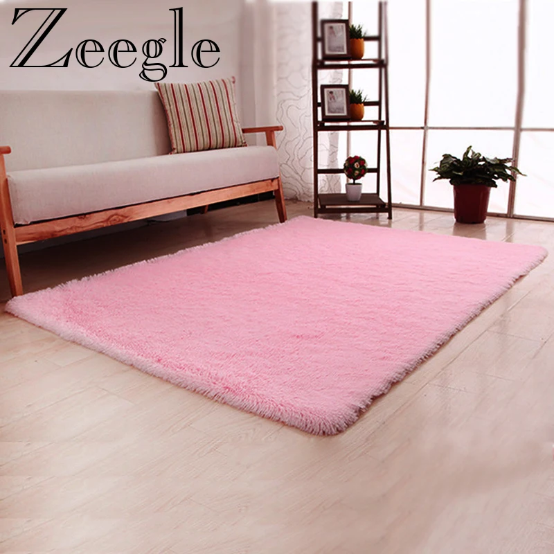 Zeegle Large Size Plush Shaggy Soft Large Carpet For Living Room Anti