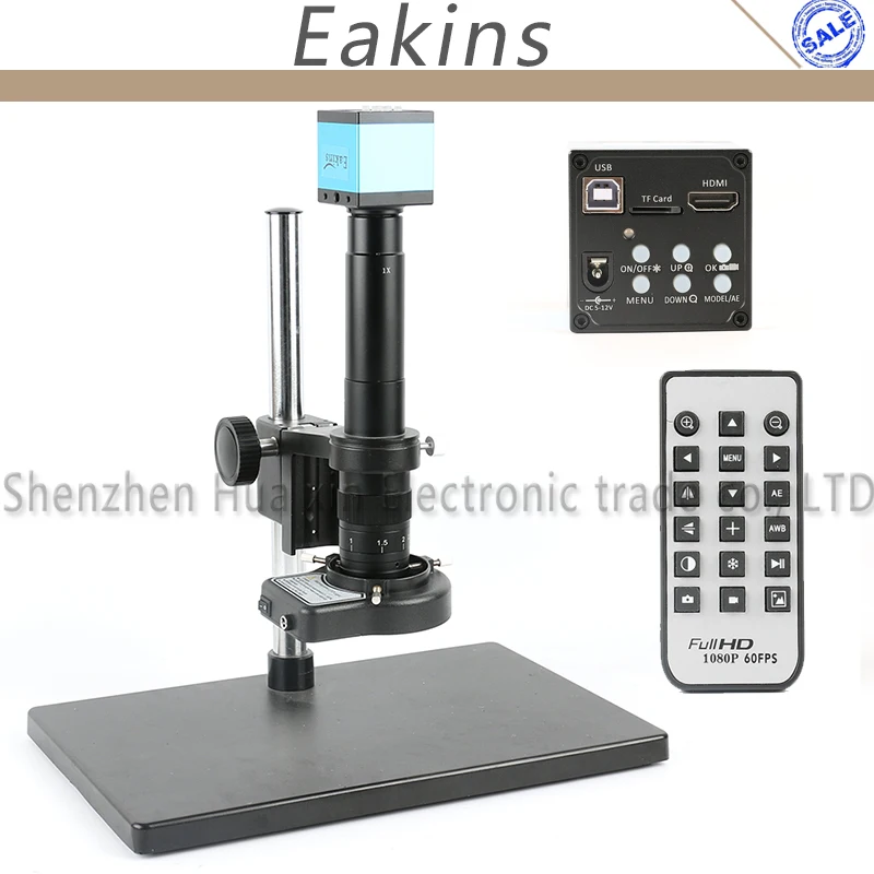 

20MP 1080P HDMI USB Industry Video Microscope Camera Set 180X 300X C-mount Lens 144 LED Ring Light For Phone Lab PCB in Repair