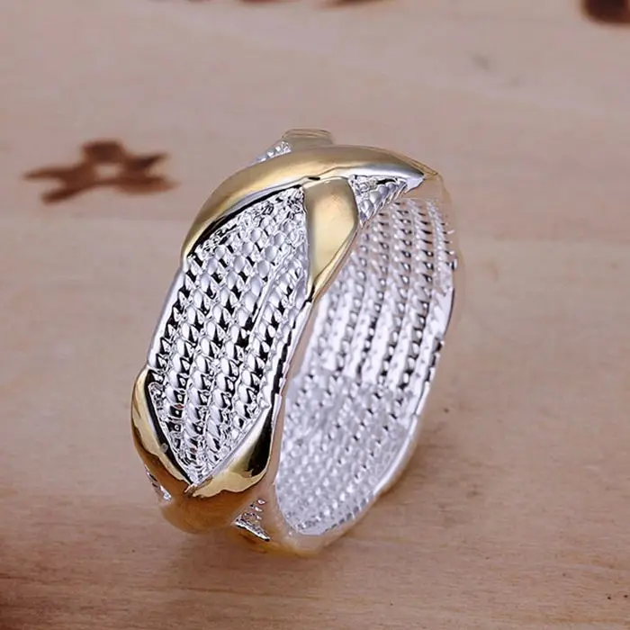 

925 jewelry silver plated Ring Fine Fashion Color Separation X Silver Jewelry Ring Women&Men Gift Finger Rings SMTR013