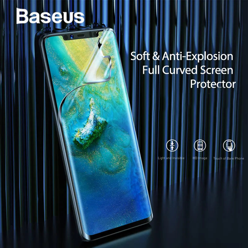 Baseus полное покрытие мягкая пленка для huawei mate 20 Pro Полный экран протектор Передняя