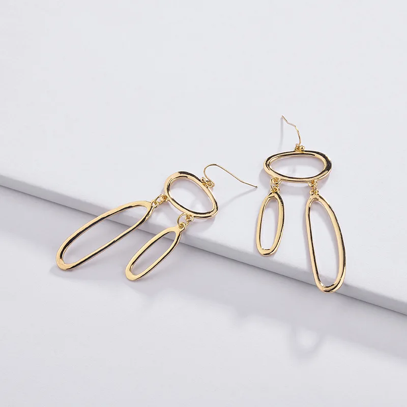 

Fashion Jewelry Gold Silver Plating Irregular Metal Drop Statement Earring for Women Bijoux Gifts for Girls