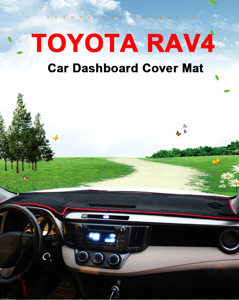Приборной панели автомобиля крышка коврики Избегайте светильник коврик приборная панель Настольный коврик для Toyota RAV4 2013 аксессуар