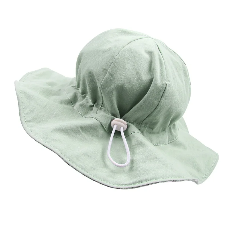 2019 Cotton Baby Bucket Hat For Girls Wide Brim Kids Sun Cap Adjustable 1-4Years Baby Boys Hat Spring Summer Baby Girls Clothing (33)