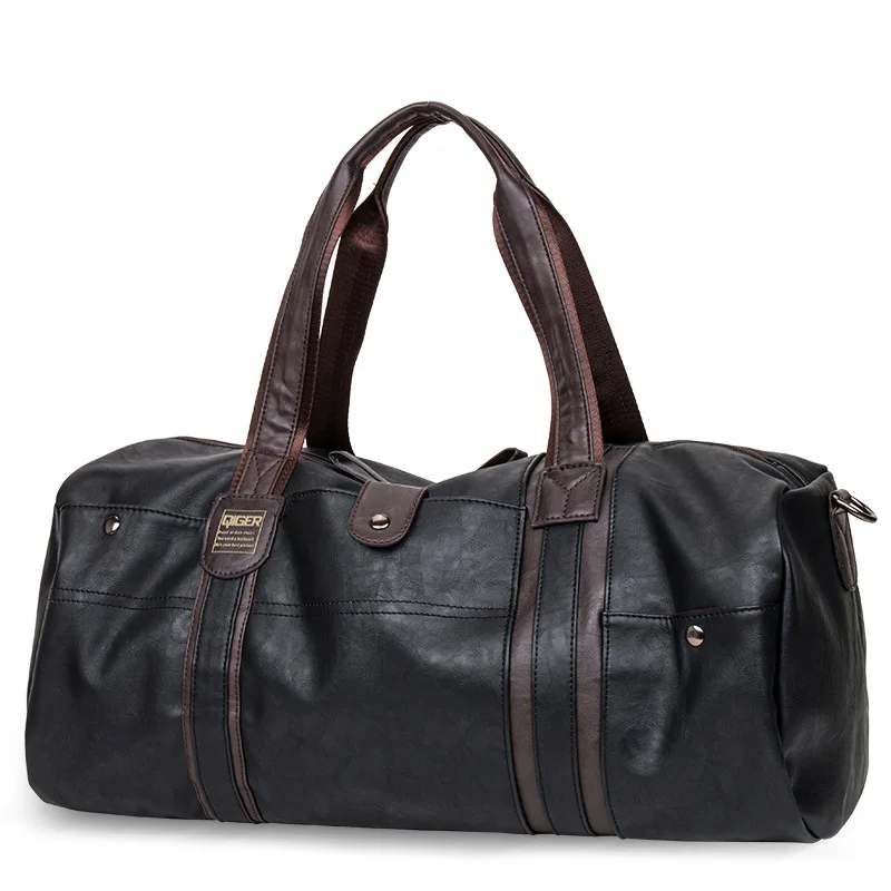 

PU Handbag Oil Wax Leather Handbags For Men Large Capacity Portable Shoulder Bags Men's Fashion Travel Bags Package Tote Bag