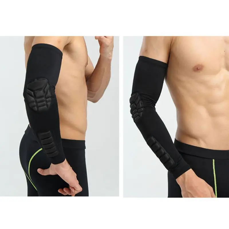 Gym Sports Arm Warmers Basketball Sleeves Honeycomb Anti-collision Non-slip Compression Elbow Pads Protector