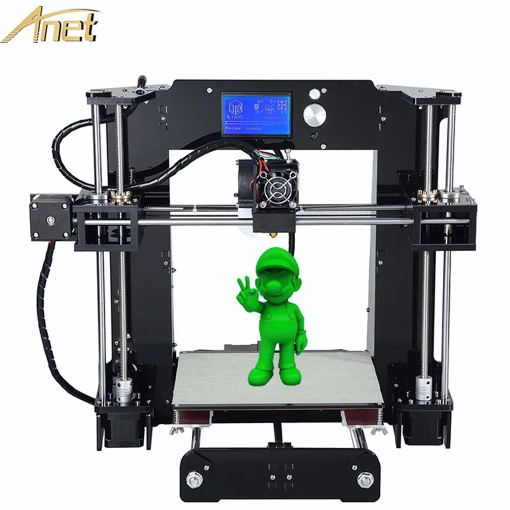 Прямая с фабрики Anet A8 A6 E10 E12 обновление Prusa I3 автоматическое выравнивание 3d принтер ЖК-экран DIY 3 D принтер с бесплатной нитью