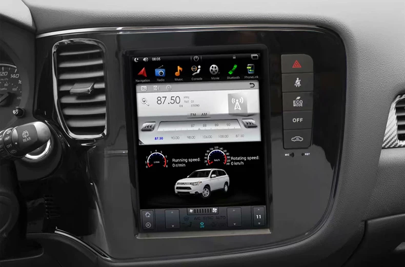 10,4 дюймов сенсорный экран tesla стиль android 7,12 dvd-плеер автомобиля для Mitsubishi outlander с gps навигацией