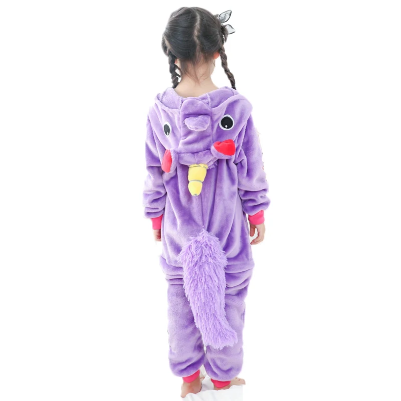Boys Girls Pajamas Unicorn Children Pajamas set Unisex Flannel Kids pink stars pajama Unicorn Animal Sleepwear Cosplay Onesies