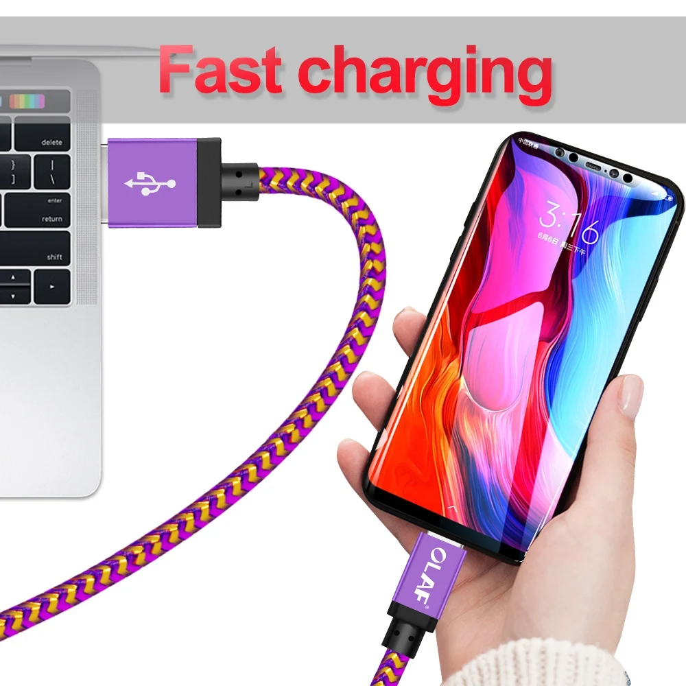 أولاف المصغّر usb كابل 25 سنتيمتر 1 متر 2 متر 3 متر 5 فولت/2A كابل شحن لهواتف سامسونج هواوي Xiaomi سريع شحن للهاتف المحمول كابل بيانات كابل يو اس بي