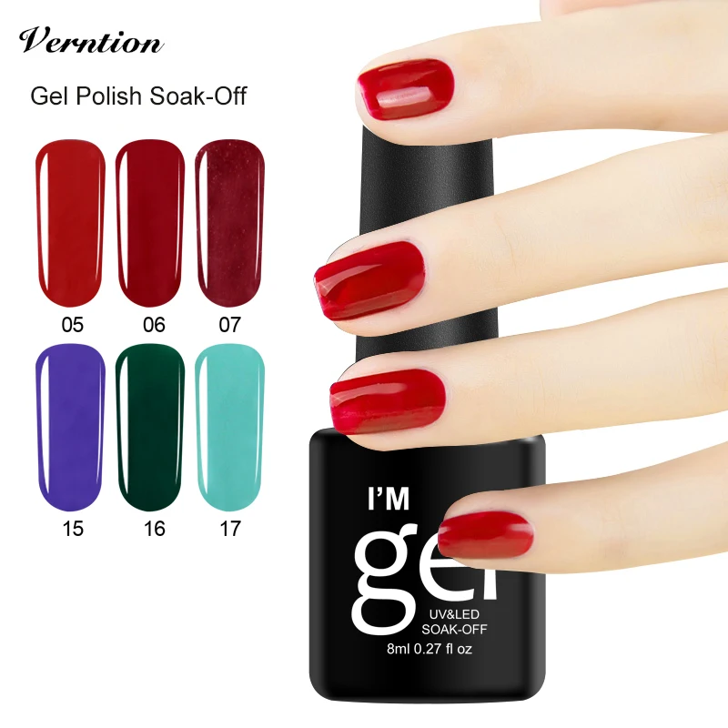 

Verntion Hot Sale Esmaltes Permanentes Gel Varnish Soak Off Long Lasting Lucky Quality Gel Lacquer Acrylic Color Gel Nail Polish