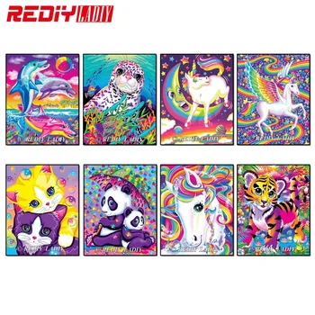 

REDIY LADIY Diamond Embroidery Dolphin Coss-Stitch Kits Full Square Diamond Mosaic Painting Cartoon Mosaic Pictures Home Decor