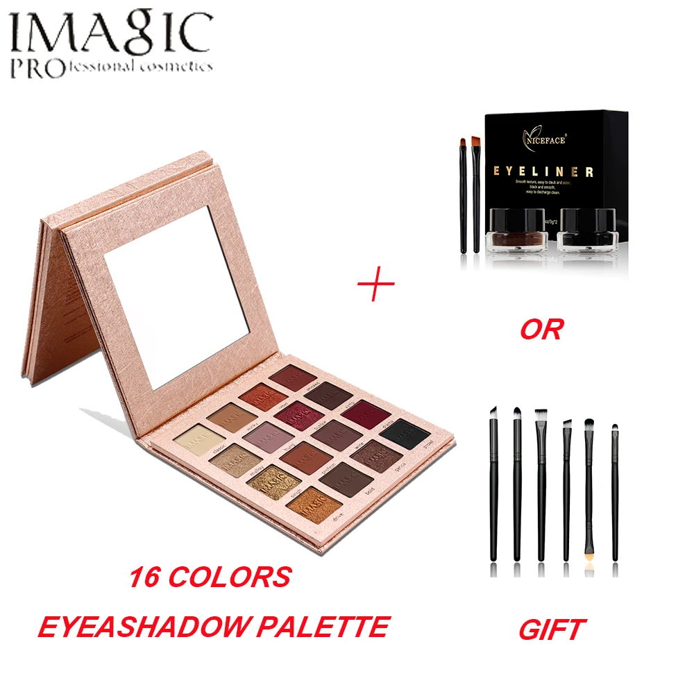 

16 Colors Eyeshadow Makeup Palette Matte Shimmer Emancipation Metallic Eye Shadow Waterproof Cosmetics With Brush Eye liners