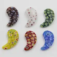 20pcs 14*24mm Mixed color inner flower moon pendant DIY Natural stone moon pendant for jewelry making free shipping P00601