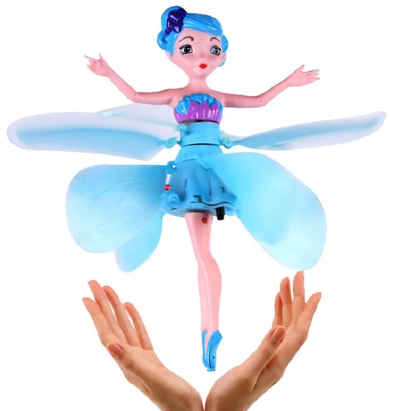 Blue Hand Induction Floating Flying Fairy Dolls Electronic Toys Control