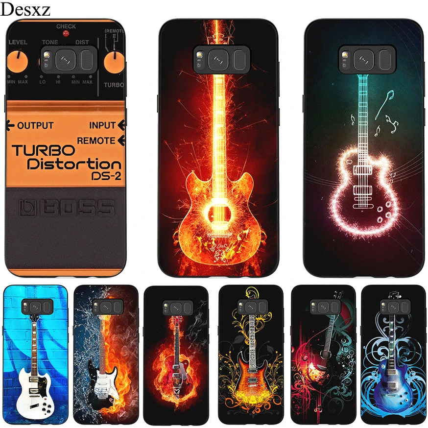 Mobile Phone Case For Samsung M10 M20 M30 M40 S6 S7 Edge S8 S9 S10 S10E Plus Note 8 9 Cover Guitar Blue Music Electric Bass | Мобильные