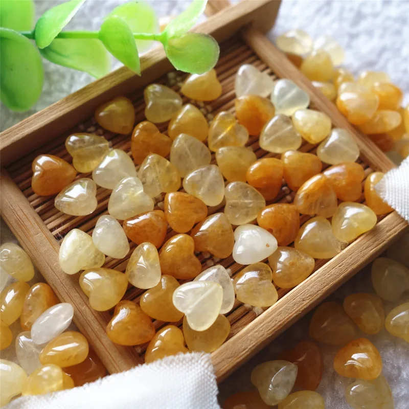 Natural Heart yellow stone beads 8mm 30pcsyellow stone beadsbeads