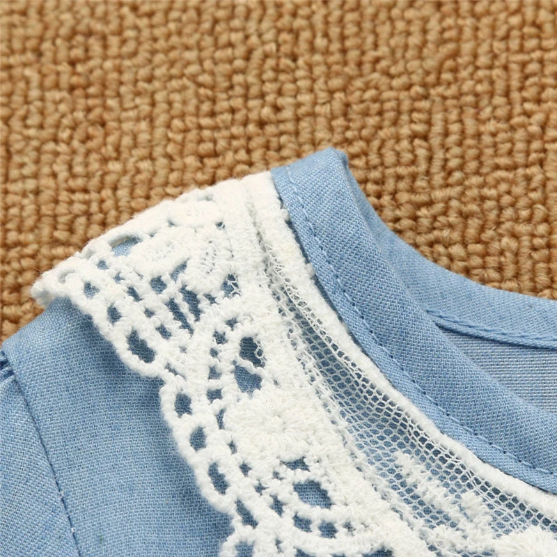  Baby Girls Summer Dress 2019 Toddler Baby Girls Denim Dress Lace Princess Tutu Dress Tuller Clothes Newborn Baby Clothe V8@ (14)