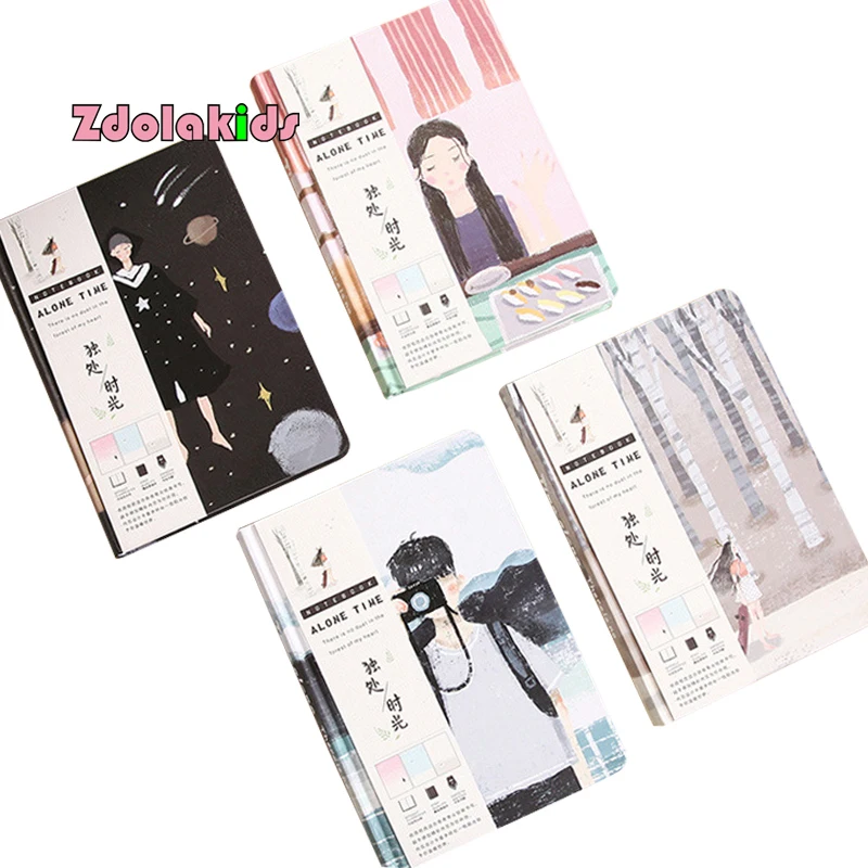 

Time Alone Beautiful Notebook Color Paper Hardcover Diary Book Planner School Office Supplies Stationery