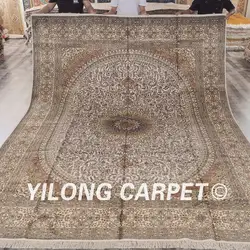 Yilong 9'x12 персидские традиционные шелковые ковры изысканный турецкий шелковые ковры (SCH042A9x12)