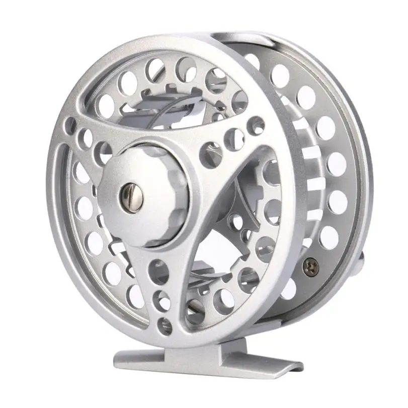 Hand Retrieve Fly Reel 3/4 WT 28mm Single Action Large Arbor Silver