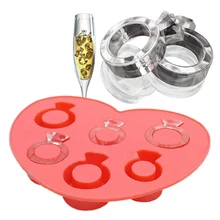 New Diamond Ring Ice Tray Ice Cubes DIY Novelty Gifts Chocolate Mould Pudding Jelly Mold Silicone Bar Party Ice Cream Tools
