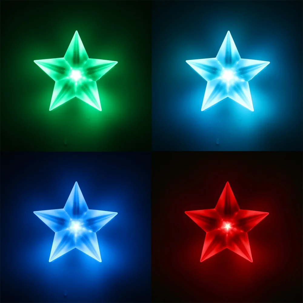 1 шт. светодиодная кристаллическая звезда, украшения для рождественской елки, Пентакль, 7 цветов, присоски, подвесной светильник, вечерние украшения на стену