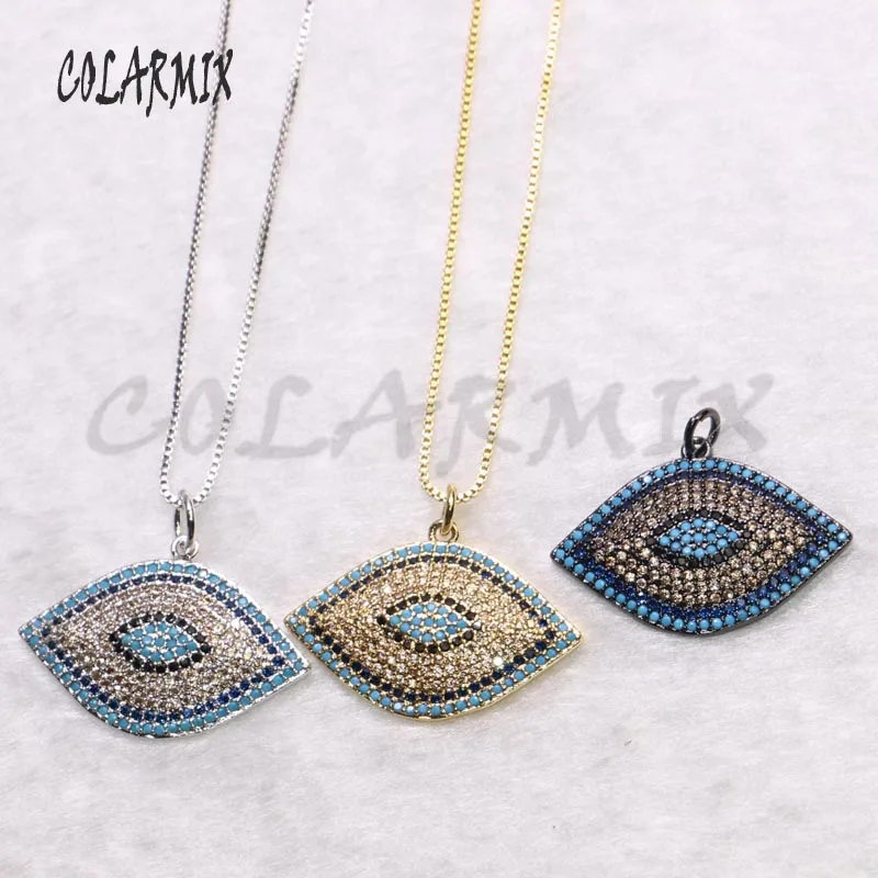 

Eyes shape pendant necklace High quality zircon necklace crystal charms pendant necklace 9289