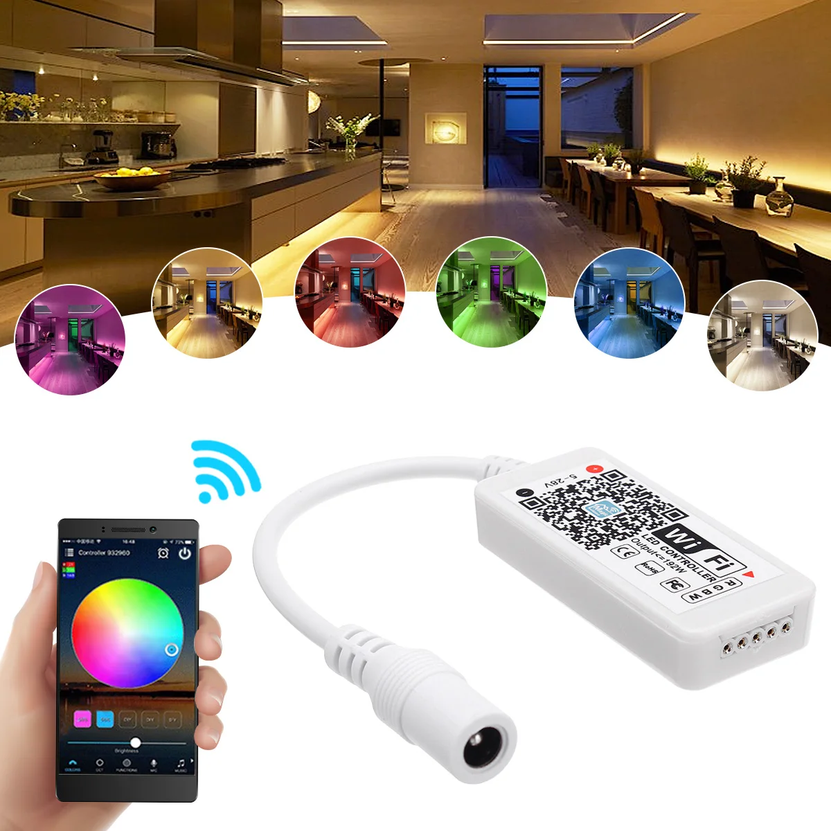 

WiFi Remote Controller LED Lamp Wireless Smart RGB RGBW Light Strip Controller For Alexa Google Home