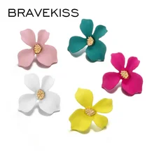 

BRAVEKISS 2019 New Korean Style Flower Stud Earrings 4 Color For Women Fashion Summer Accessories Girls' Sweet Earring BPE1400