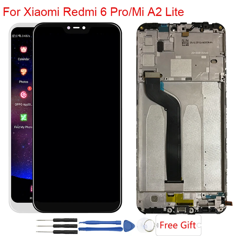 

Display For Xiaomi Mi A2 Lite Touch Screen LCD Display With Frame Assembly Original LCD For Xiaomi Redmi 6 Pro Display Parts