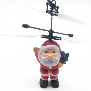 

LED Light Toy Christmas Gift For Kids Santa Claus Flying Luminous Toys Electronic Infrared Induction Aircraft Remote Control