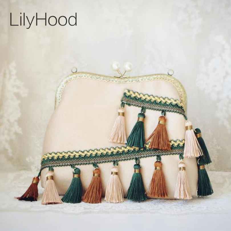 

LilyHood Handmade Women Faux Suede Fringed Shoulder Bag Female Rustic Music Ibiza Boho Bohemian Chic Style Wedding Cute Bags