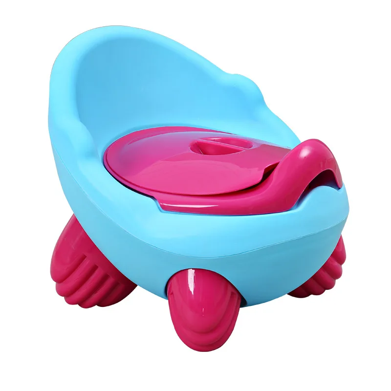 Полипропиленовый Детский горшок туалет автомобиль туалет для детей Туалет тренер сиденье стул удобный портативный горшок с животными детский туалет - Цвет: Tingli Blue