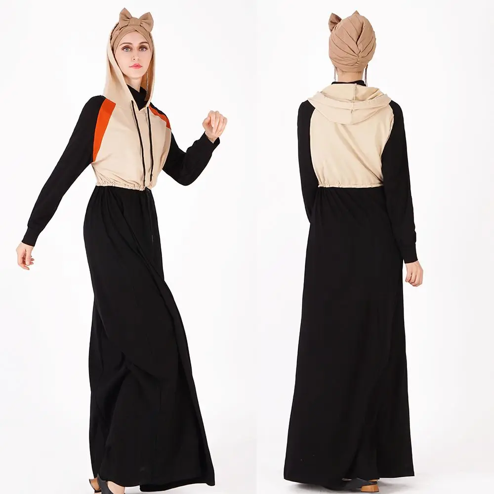 Женское хлопковое повседневное длинное платье Abayas в арабском стиле для осени и