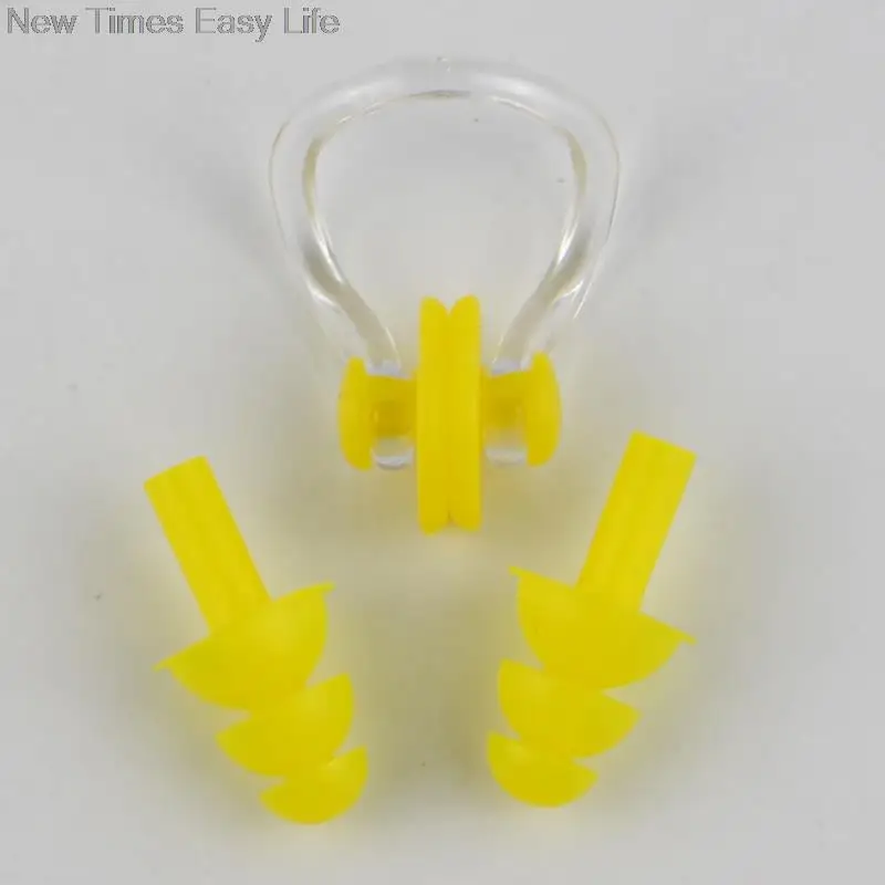 Soft Silicone Waterproof Swimming Diving Surf Water Sports Protection Earplugs Nose Clip with Case Bag Swim Pool Gear Accessory