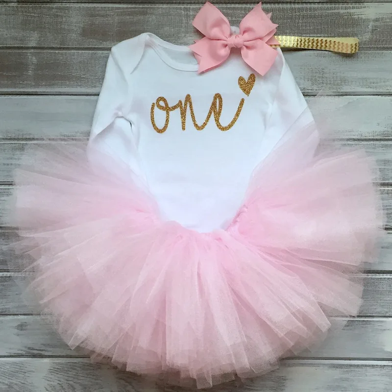 Платье на день рождения для маленьких девочек 1 год одежда для малышей Одежда для первого дня рождения Платья-пачки на крестины для девочек vestidos infantil - Цвет: 5-Pink