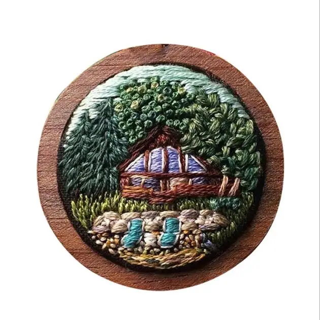 

15X15cm Flower Shop Plant Series European embroidery kit simple three-dimensional embroidery Ribbon kit embroidery needlework
