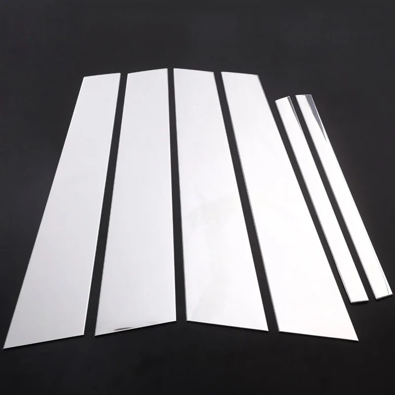 

6pcs Chrome Polished Aluminum B C Window Pillar Post Trim Kit Cover Trim For BMW New 5 Series G30 2017 2018 Car Accessory