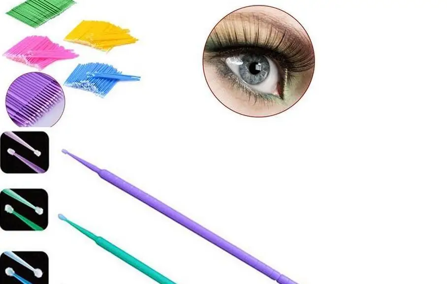 

100pcs Make-up Brushes Synthetic Durable Micro Disposable Eyelash Extension Individual Applicators Mascara Brush For