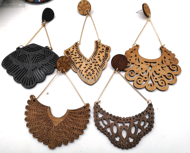 

Newest Drop Wooden Earrings can mixed 5 designs