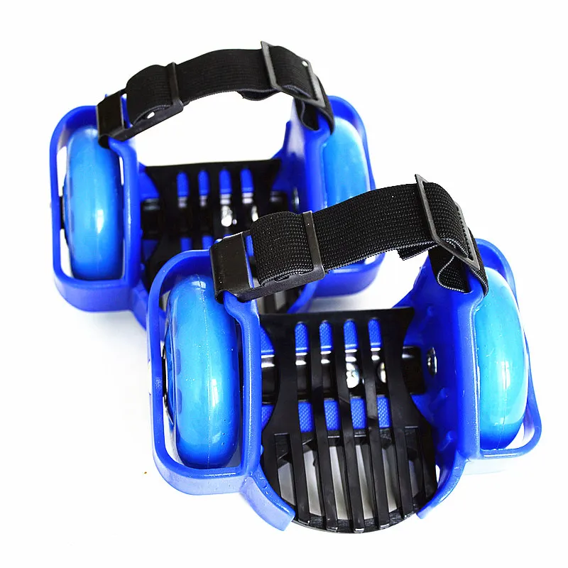 Детский PU+ ABS+ светодиодный мигающий роликовый скейт обувь портативный роллер дорожный каток Мигающий Ролик с колесами спортивный скейт роликовый - Цвет: Blue