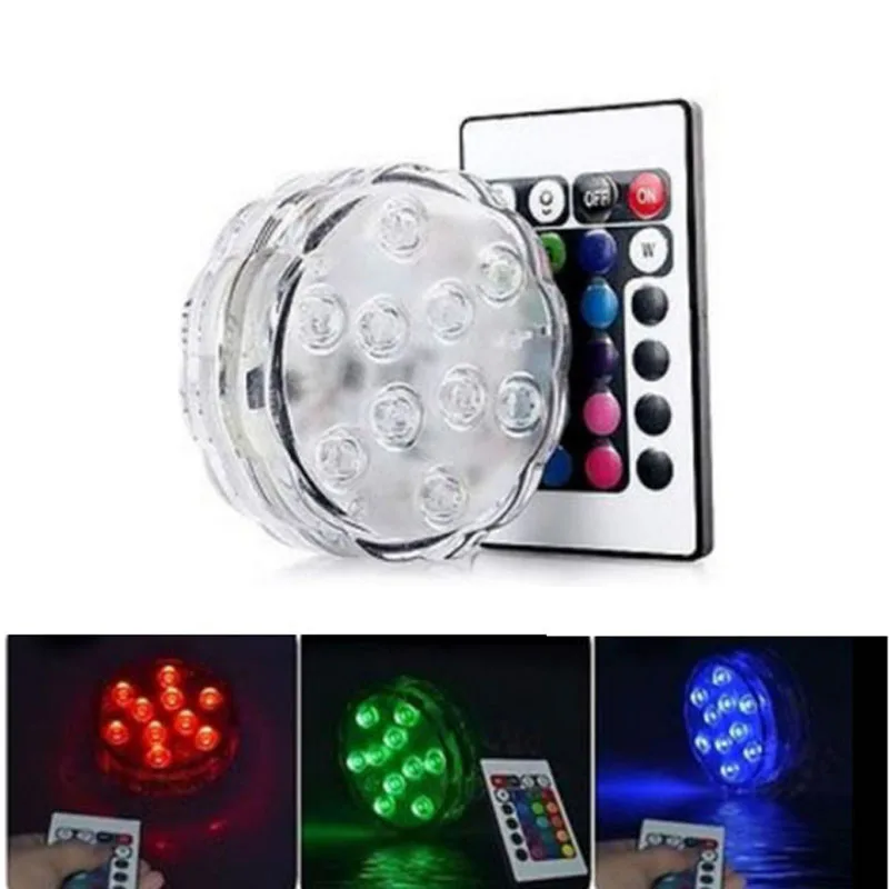 

1 X Remote Control Submersible 10LEDs RGB Waterproof Light christmas light for Home Vase Wedding Party Fish Tank Outdoor Decors