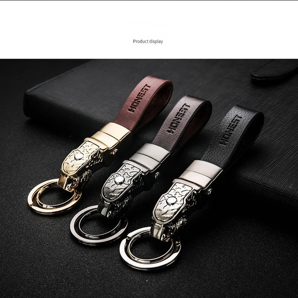 Brand HONEST High Grade Alloy Men Key Chain Car Key Ring Holder Keychains Jewelry Bag Pendant Genuine Leather Gift LED Function Brand HONEST High Grade Alloy Men Key Chain Car Key Ring Holder Keychains Jewelry Bag Pendant Genuine Leather Gift LED Function